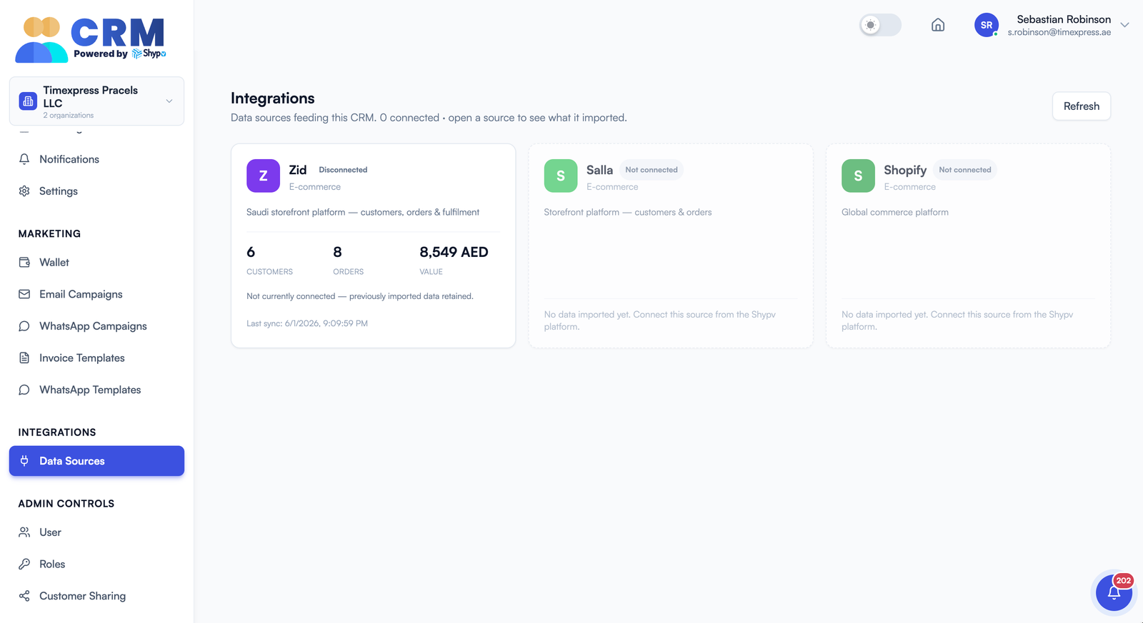 Data source integrations